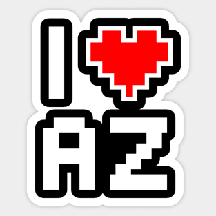 I Love Arizona - Pixel heart for Arizonan gamer Sticker